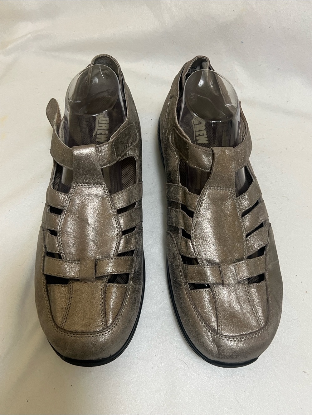 DREW Women's Metallic Pewter Fisherman Sandals